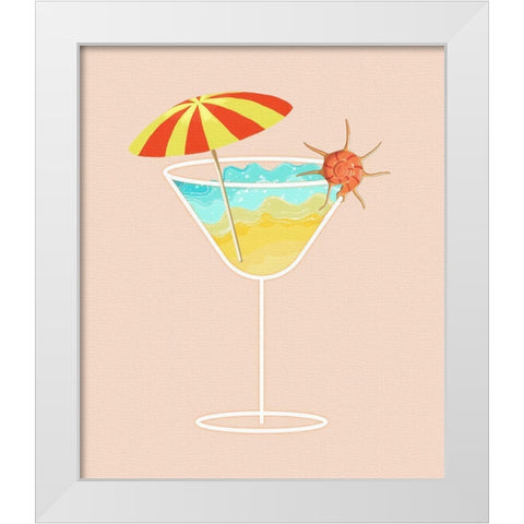 Beach in a Glass II White Modern Wood Framed Art Print by Smith, Karen