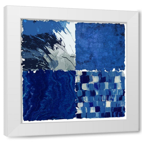 Blue Squared I White Modern Wood Framed Art Print by Smith, Karen