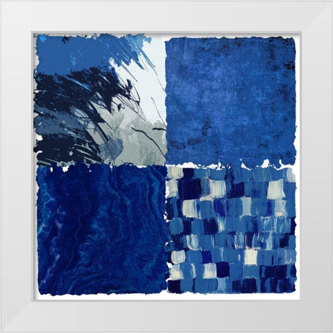 Blue Squared I White Modern Wood Framed Art Print by Smith, Karen