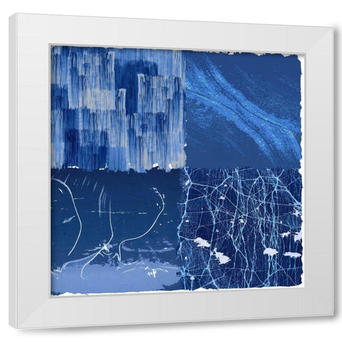 Blue Squared II White Modern Wood Framed Art Print by Smith, Karen