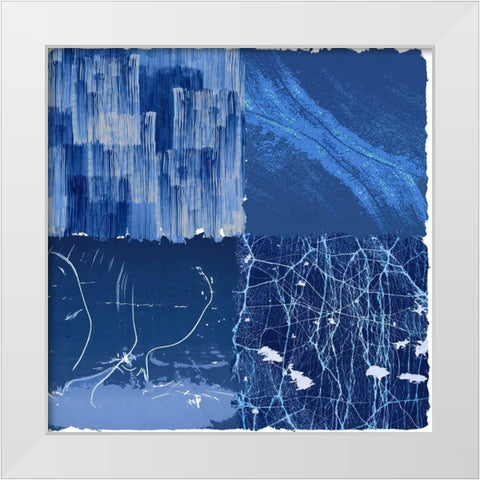 Blue Squared II White Modern Wood Framed Art Print by Smith, Karen