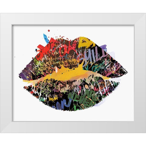 Gibberish White Modern Wood Framed Art Print by Smith, Karen