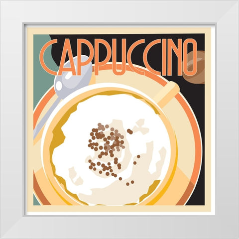 Cappuccino I White Modern Wood Framed Art Print by Weiss, Richard