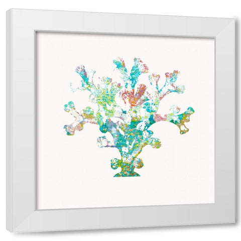 St Barts Coral White Modern Wood Framed Art Print by Guillen, Surma