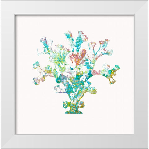St Barts Coral White Modern Wood Framed Art Print by Guillen, Surma