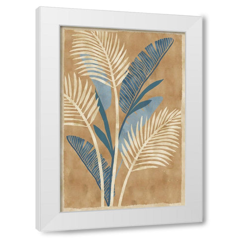 Cobalt Blue Palms III White Modern Wood Framed Art Print by Kouta, Flora