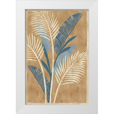 Cobalt Blue Palms III White Modern Wood Framed Art Print by Kouta, Flora