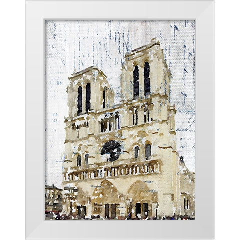 Notre Dame De Paris White Modern Wood Framed Art Print by Orlov, Irena
