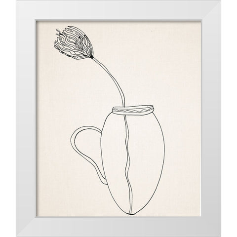 Fine Line II White Modern Wood Framed Art Print by Smith, Karen