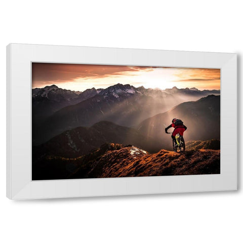 Just ride White Modern Wood Framed Art Print by Bertoncelj, Sandi