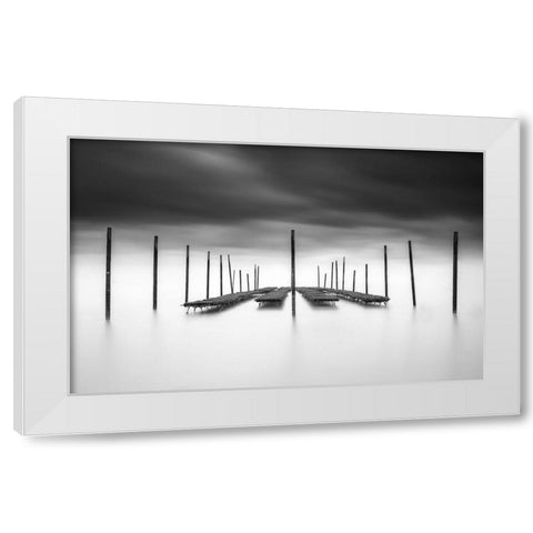 The Oyster Bar White Modern Wood Framed Art Print by Staelens, Christophe