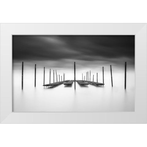 The Oyster Bar White Modern Wood Framed Art Print by Staelens, Christophe