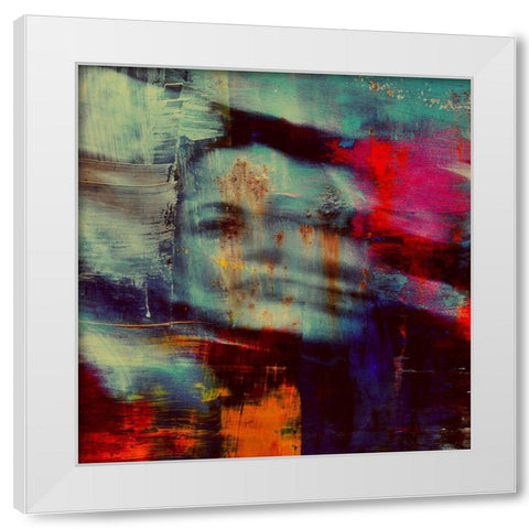 Shadows portrait White Modern Wood Framed Art Print by Davidovic, Dalibor