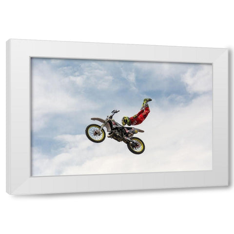 No hands superflyer White Modern Wood Framed Art Print by Vlasceanu, Mircea