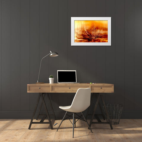 Burning water White Modern Wood Framed Art Print by Marthinussen, Willy