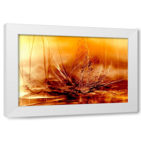 Burning water White Modern Wood Framed Art Print by Marthinussen, Willy