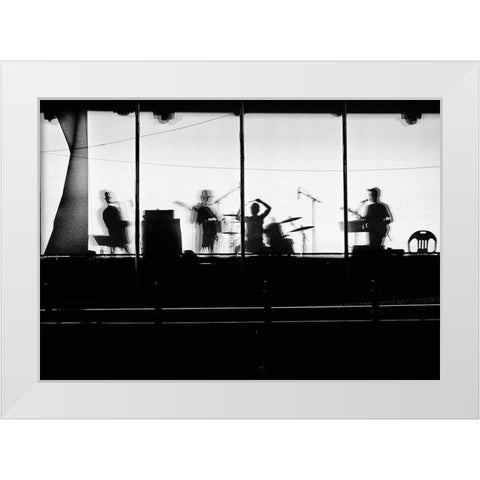 the music White Modern Wood Framed Art Print by Hee Han, Dong