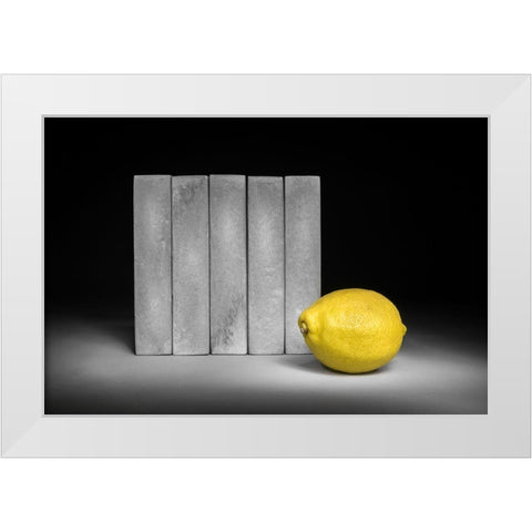 The Wall White Modern Wood Framed Art Print by Verot, Christophe