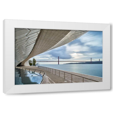 MAAT White Modern Wood Framed Art Print by Gomes, Paulo