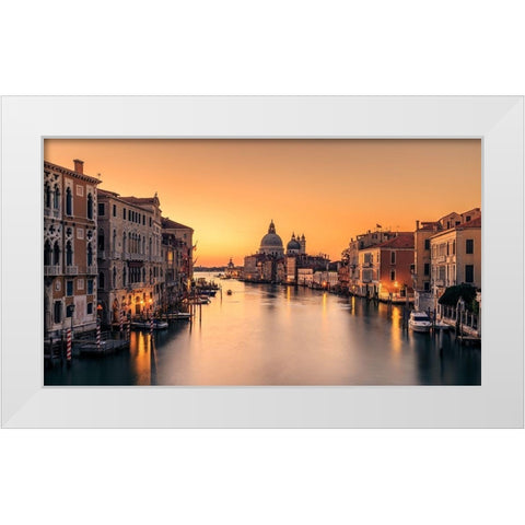 Dawn on Venice White Modern Wood Framed Art Print by Zhang, Eric