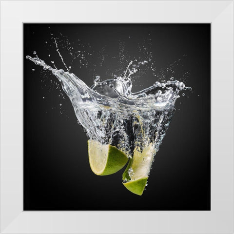 Fresh Limes! White Modern Wood Framed Art Print by Yunta, Isma
