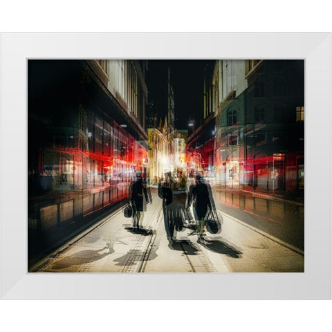 Free Exit White Modern Wood Framed Art Print by Chiriaco, Carmine