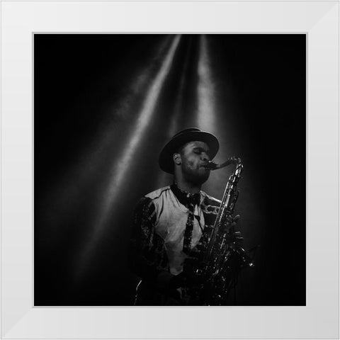 summer song White Modern Wood Framed Art Print by Correia, Rui