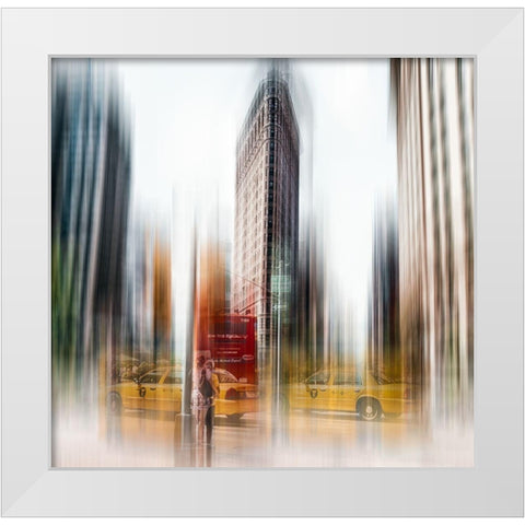 Flatiron White Modern Wood Framed Art Print by Chiriaco, Carmine