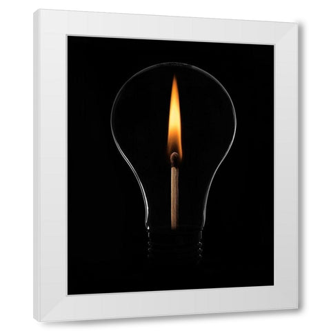 Match White Modern Wood Framed Art Print by Matsumura, Naoki