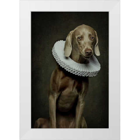 Roos White Modern Wood Framed Art Print by Belzon, Carine