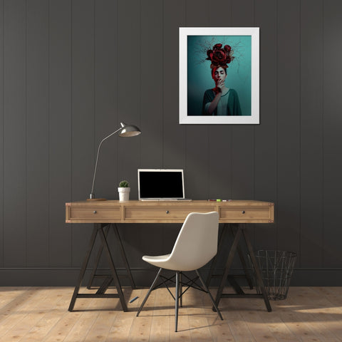 Untitled White Modern Wood Framed Art Print by Hamidnezhad, Amin