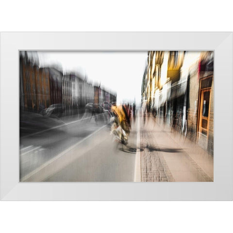 Bicycle tour White Modern Wood Framed Art Print by Chiriaco, Carmine