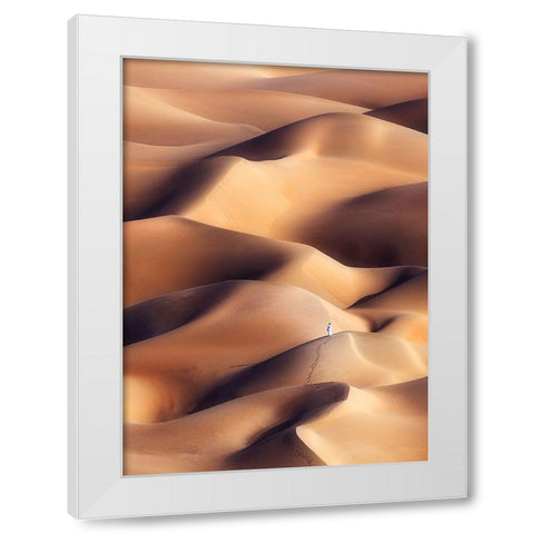 Chocolate Dunes White Modern Wood Framed Art Print by Al Hammadi, Khalid