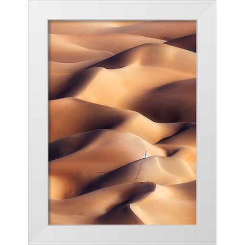 Chocolate Dunes White Modern Wood Framed Art Print by Al Hammadi, Khalid