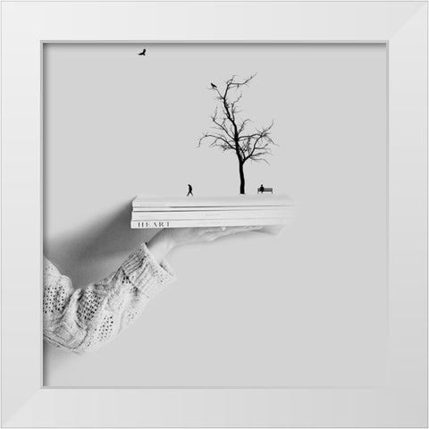 BOOK DRAME HE+ART White Modern Wood Framed Art Print by Malijani, Hadi