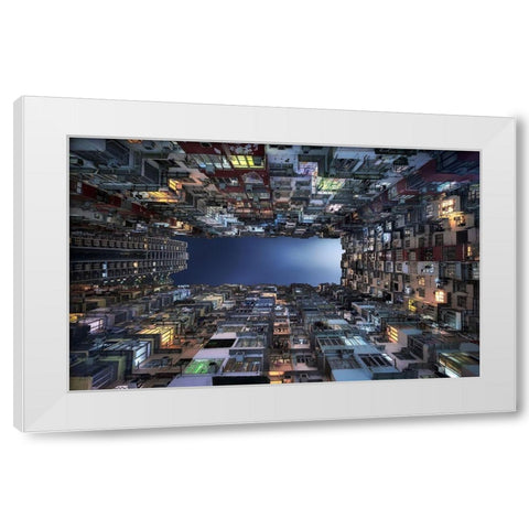 Beehive Buildings White Modern Wood Framed Art Print by M. Garcia, Jesus