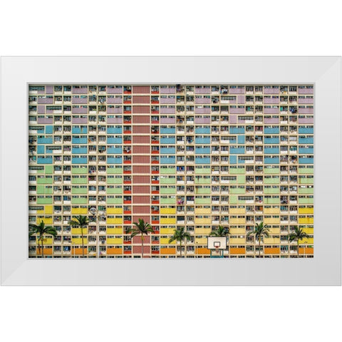 Equalizer White Modern Wood Framed Art Print by Abdualhameid, Fahad