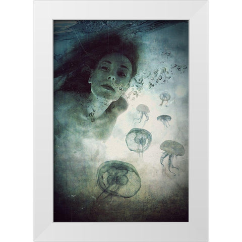 Siren White Modern Wood Framed Art Print by Lazarska, Lucyna
