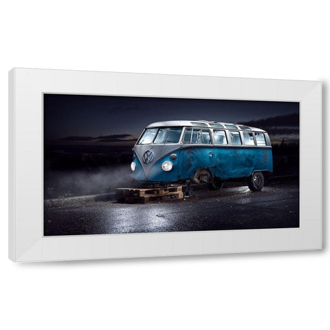VW Kleinbus White Modern Wood Framed Art Print by Damsten, Petri