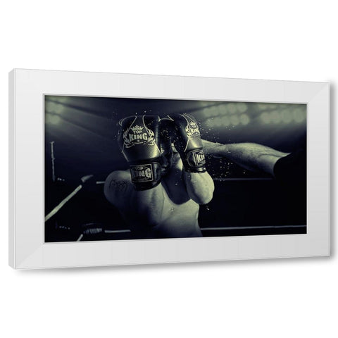 In the Glare of the Lights White Modern Wood Framed Art Print by Vrican, Adrian