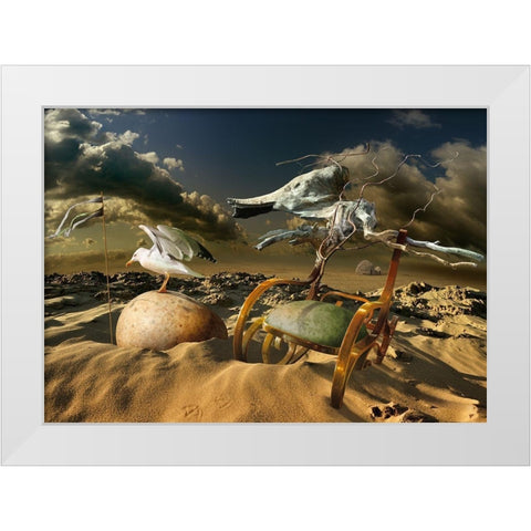 Untitled White Modern Wood Framed Art Print by Penchev, Radoslav