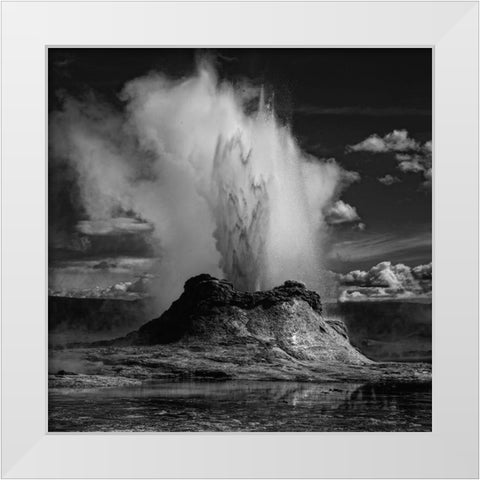 Castle Geyser White Modern Wood Framed Art Print by Depaepe, Yvette