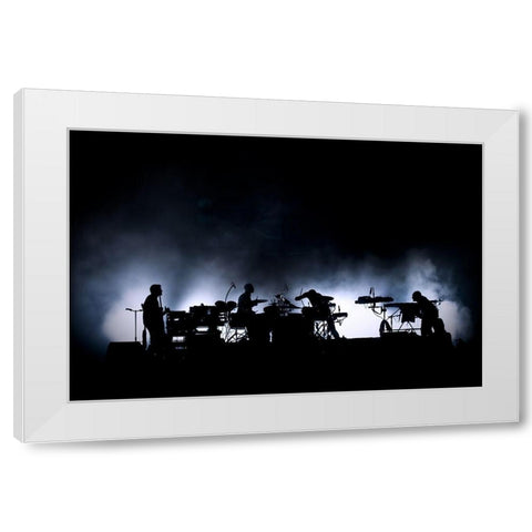 The band White Modern Wood Framed Art Print by Lenne, Thomas