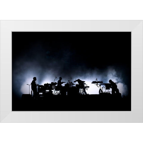 The band White Modern Wood Framed Art Print by Lenne, Thomas