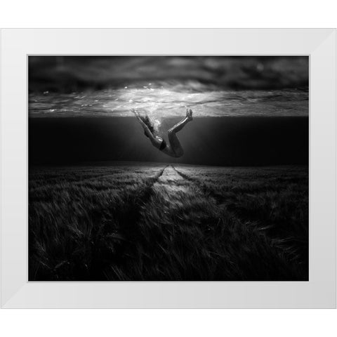 Underwaterlandream White Modern Wood Framed Art Print by Majkut, Peter