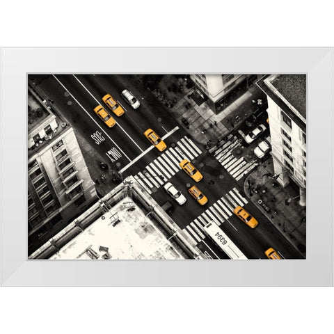 Yellow Flow White Modern Wood Framed Art Print by Kloren, Stefan