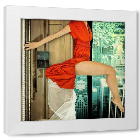 crescendo White Modern Wood Framed Art Print by Ambra