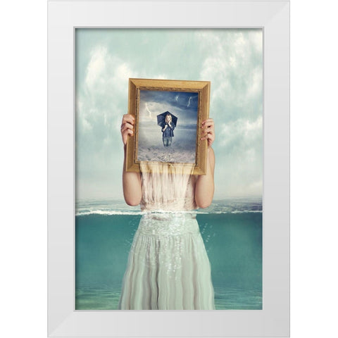 Deeper White Modern Wood Framed Art Print by Bowen, Baden