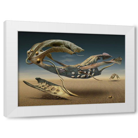 K 214 White Modern Wood Framed Art Print by Penchev, Radoslav