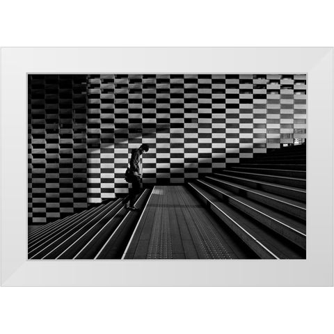 Stairs White Modern Wood Framed Art Print by Sugimoto, Koji